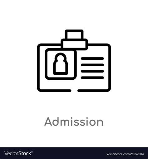 Outline Admission Icon Isolated Black Simple Line Vector Image