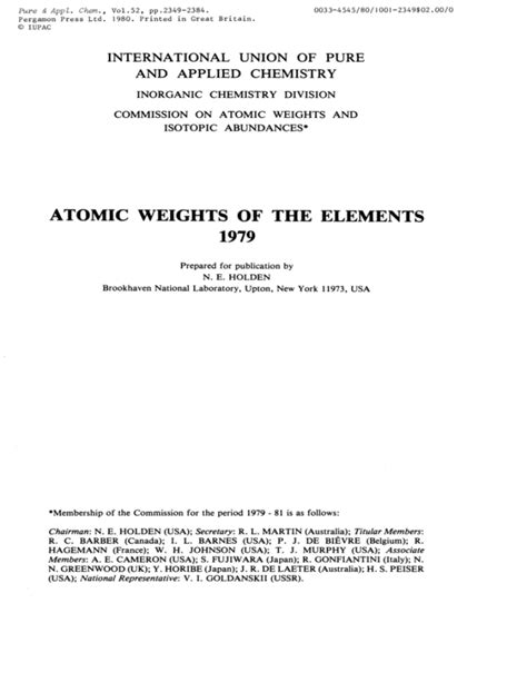 atomic weights of the elements