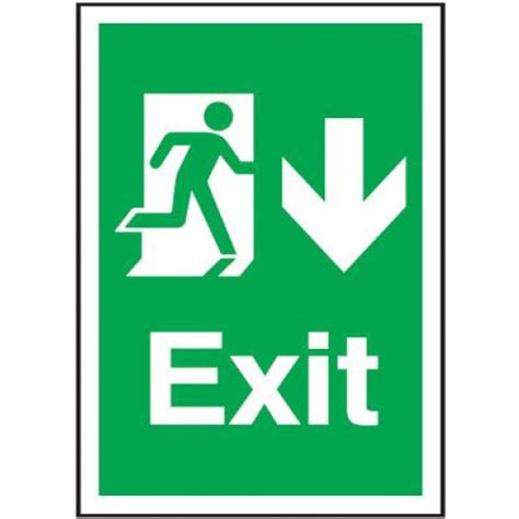 Arrow Down Fire Exit Safety Sign - Portrait | Blitz Media