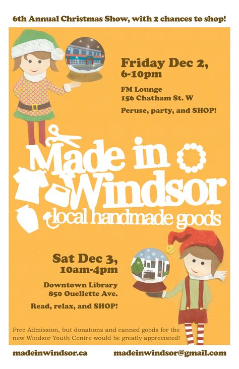 Buy Local Made In Windsor Holiday Craft Shows Friday Saturday