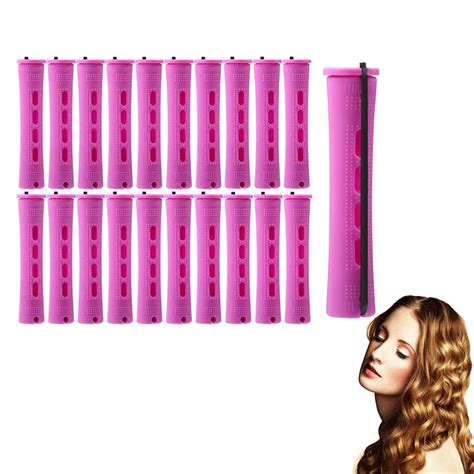 20Pcs Hair Perm Rods Set 5 Sizes Hair Rollers Plastic Cold Wave Rods