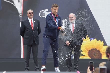 Gold Shooting Medalist Jean Quiquampoix Celebrate Editorial Stock Photo