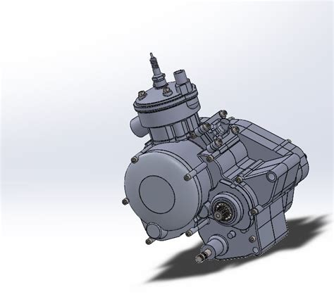 2冲程50cc发动机（详细装配体文件）solidworks 2020模型图纸下载 懒石网