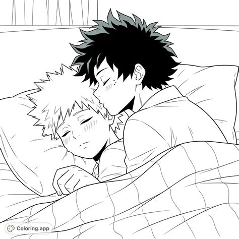 Bakugo and Deku's Gentle Kiss - Coloring.app
