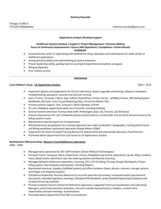 Nohemy Reynolds Resume Pdf