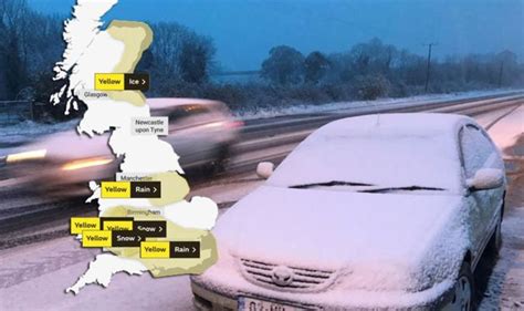 Met Office Snow Warnings Map Three Severe Alerts For Heavy Snow Issued