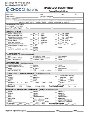 Radiology Requisition Form Fill And Sign Printable Template Online