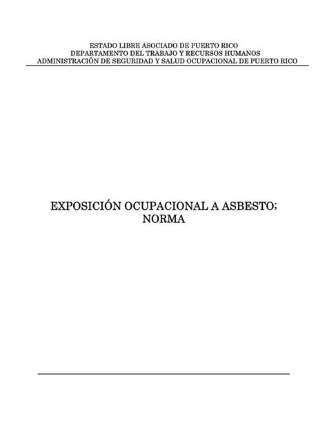 PDF EXPOSICIÓN OCUPACIONAL A ASBESTO NORMA Acción Regla final VII