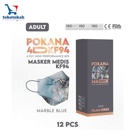 Jual Pokana D Kf Earloop Medical Face Mask Box Isi Pcs Marble