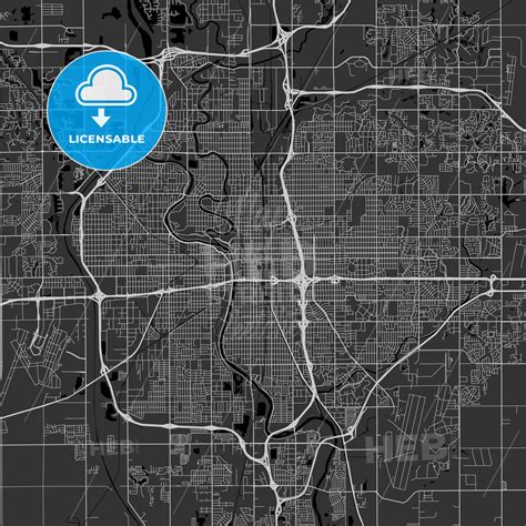 Wichita Kansas Area Map Dark Hebstreits