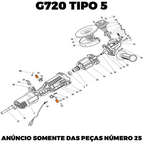 Par Escovas de Carvão 127V p Esmerilhadeira G720 Tipo 5 Black e Decker