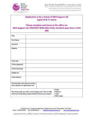 Fillable Online Smasupportuk Org A Application Form Yp V