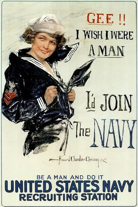 Gee I Wish I Were A Man Id Join The Navy Recruiting