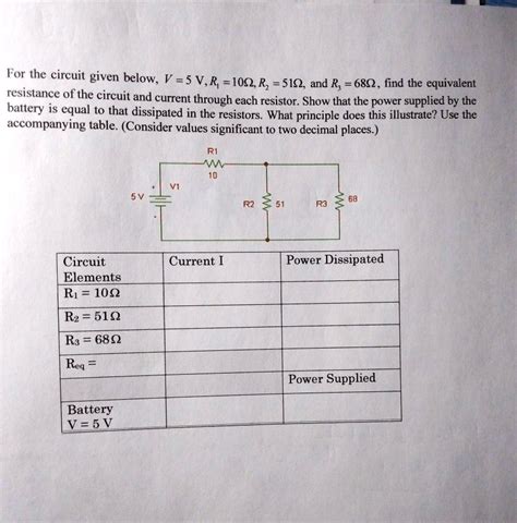 Solved For The Circuit Given Below V 5 V R1 10 Î© R2 51 Î