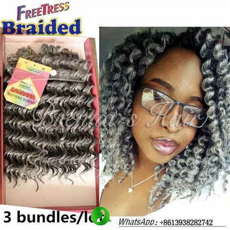 Buy 10inch 3pcs Gray Crochet Braids Freetress Water Wave Hair Synthetic