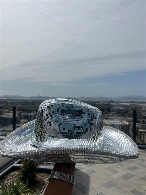 Bling Mirror Disco Ball Cowboy Hat Beyonce Cowboy Hat Etsy