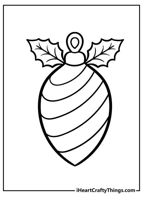 Printable Christmas Ornament Coloring Page Updated 2022 Coloring Nation