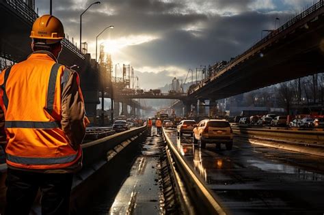 Premium Ai Image Construction Worker Wearing A Hard Hat A Reflective