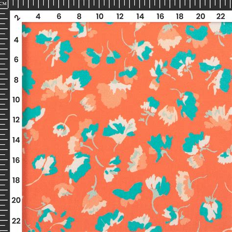 Floral Digital Print Crepe Silk Fabric Fabcurate