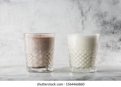 Glass Contaminated Water On Grey Background Stock Photo 472438594