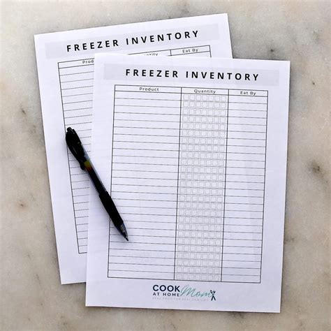 Freezer Inventory Chart Free Printable Cook At Home Mom