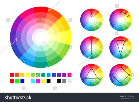 Color Wheel Color Schemes Rgb Cmyk Stock Vector (Royalty Free) 731609080 | Shutterstock