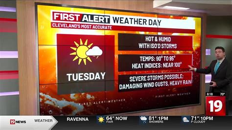 19 First Alert Weather Day Tuesday Hot Humid With Isolated Severe Storm Risk Youtube