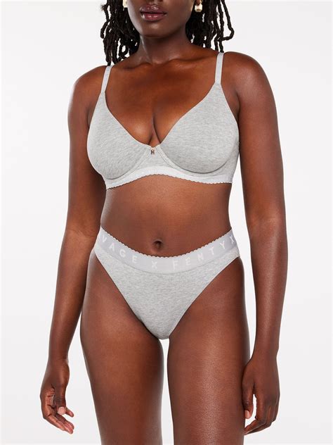 Savage X Cotton High Leg Bikini Panty In Grey Savage X Fenty