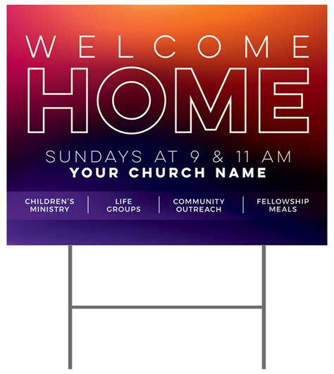 Welcome Home Yard Sign - Church Banners - Outreach Marketing