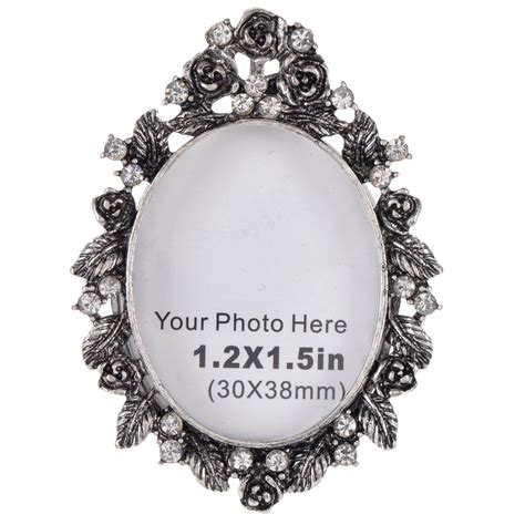 Rhinestone Floral Photo Frame Brooch Hobby Lobby