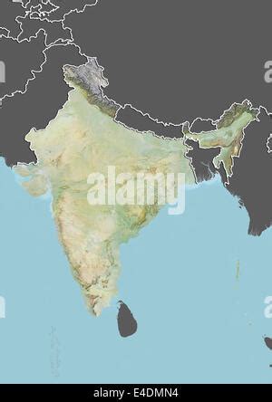 India Shaded Relief Map Stock Photo Alamy