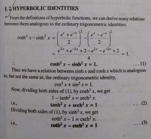 Practicing Questions In Hyperbolic Functions Bsc Maths Studocu