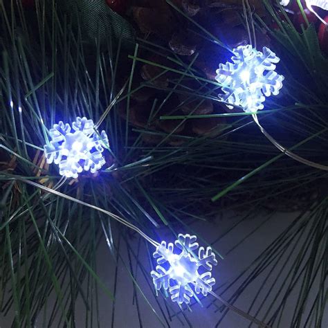 Amazon 2 Packs 100 LED Christmas Snowflake String Lights Hanging