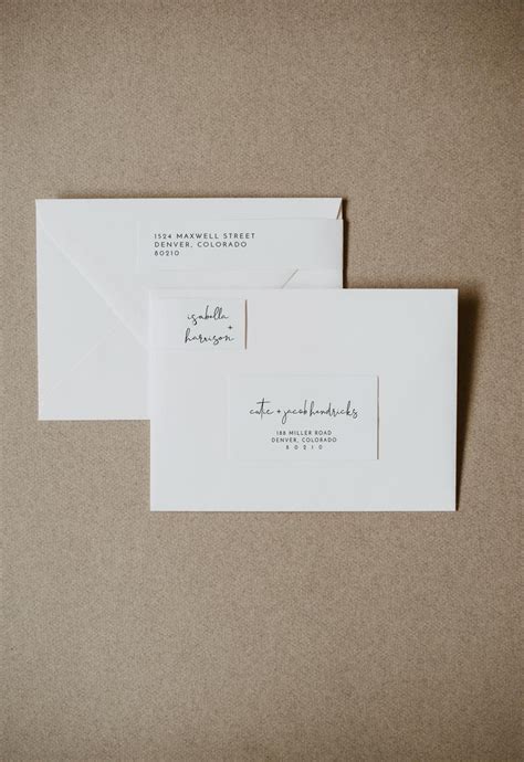 ADELLA Modern Minimalist Wedding Envelope Address Label Etsy Address