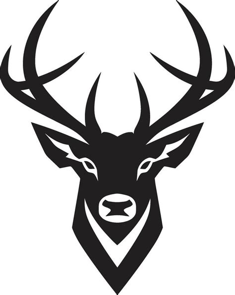 Forest Emblem Deer Head Iconic Symbol Symbolic Stag Deer Head Logo