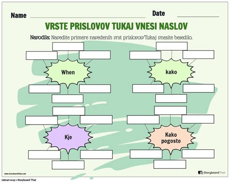 Delovni List Za Prislove Storyboard Par Sl Examples