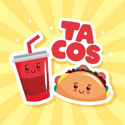 Tacos Kawaii Vector Premium