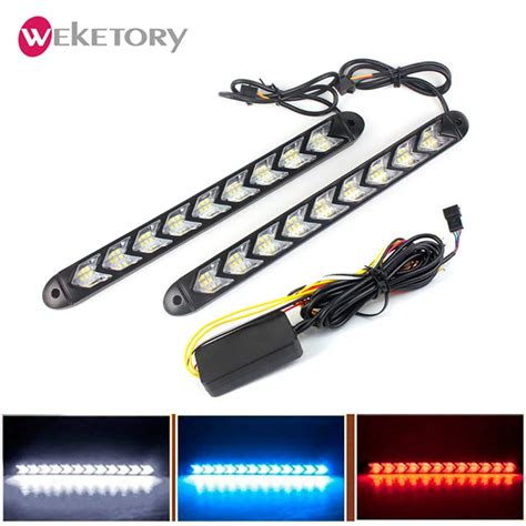 Pcs Car Led Drl Daytime Running Light Styling Dynamic Streamer Flow