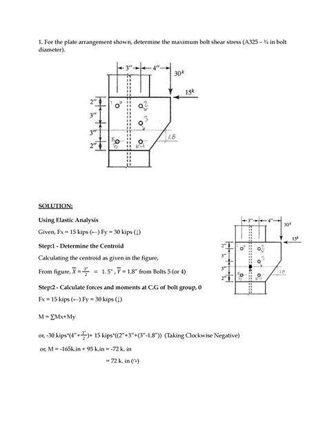 Eccentric Bolted Connection Design Elastic Analysis For The Plate