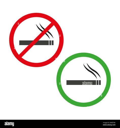 No Smoking And Smoking Area Sign Vector Illustration Eps 10 Stock