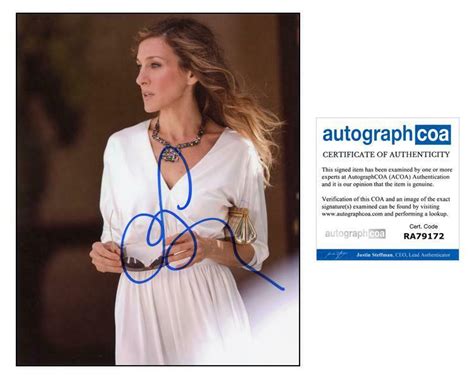 Sarah Jessica Parker Sex And The City Autograph Signed X Photo Acoa Collectible Memorabilia