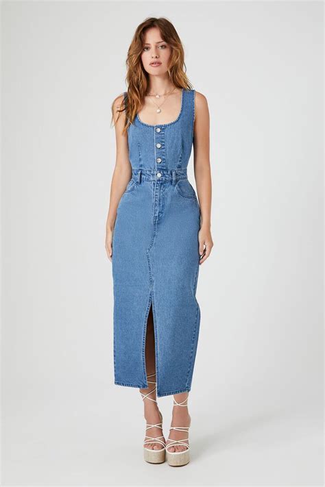 Sleeveless Denim Midi Dress