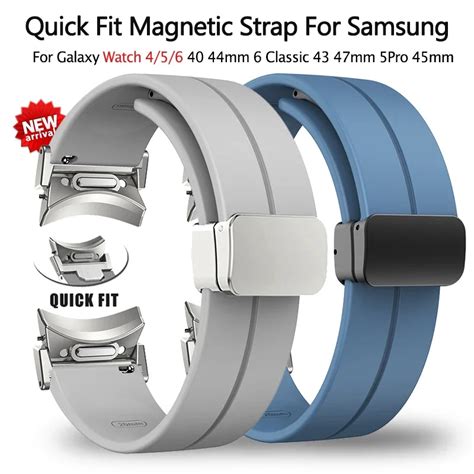 Correia De Silicone Magn Tica Para Samsung Galaxy Watch Quick Fit Rel