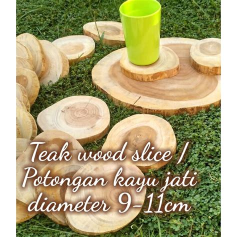 Jual Teak Wood Slice Tatakan Kayu Jati Hiasan Dinding Rustic Dekorasi