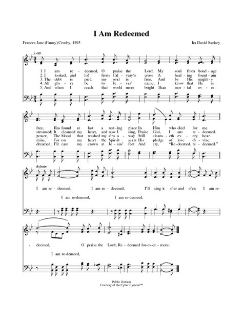 The Cyber Hymnal 2945. I am redeemed, O praise the Lord | Hymnary.org