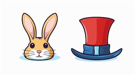 Magical Circus Magician Hat And Rabbit Icon Vector Premium AI