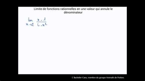 Limite D Une Fonction Rationnelle En Un Reel Youtube