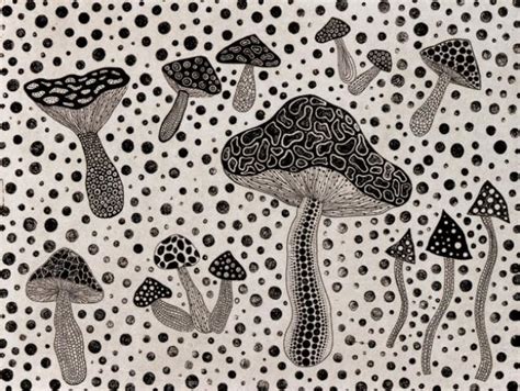 Yayoi Kusama Mushrooms 1995 Mutualart