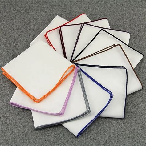 23cm 23cm 2018 Solid Color Men S Cotton White Handkerchief Small Pocket