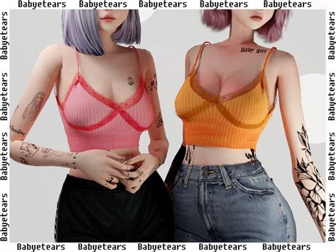 Laces Strap Top Babyetears Sims Mods Clothes Sims Clothing Sims